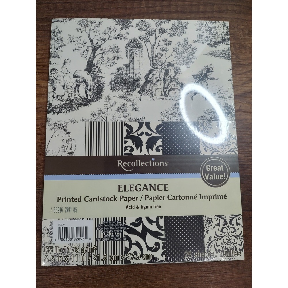 Recollections Vintage Look Printed Cardstock Paper 25 Sheets 65lb Scrapbooking
